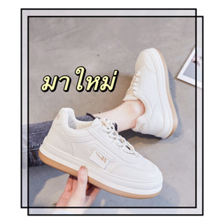 marian.shop 🍭รุ่นใหม่ พร้อมส่ง🎀 รองเท้าผ้าใบ รองเท้าแฟชั่น รองเท้าผ้าใบผู้หญิง NO.A0371 เสริมส้น 4ซม. มี2สี พร้อมส่ง