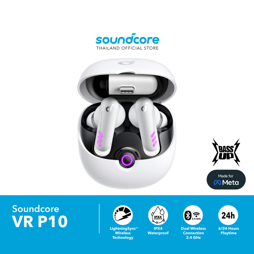 Soundcore VR P10 หูฟังบลูทูธ Wireless Gaming Earbuds, Meta Quest 2 Accessories, 30ms Low Latency