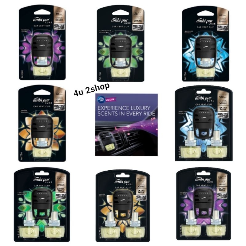 ambi per car vent clip แอมบิเพอร์ น้ำหอมในรถ ตัวกระจายกลิ่น+น้ำหอม7.5มล.