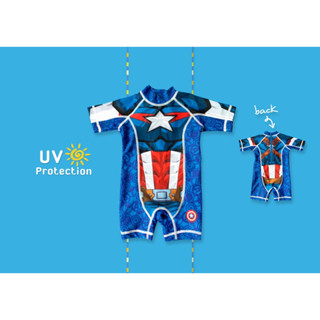 ✅ [3-6M] Next Captain America Swimsuit UV Protection ชุดว่ายน้ำเด็ก ป้องกันแสงแดด