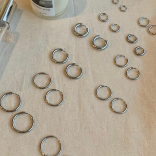 (หนา2mm) basic stainless hoops ต่างหูห่วงสเตนเลส