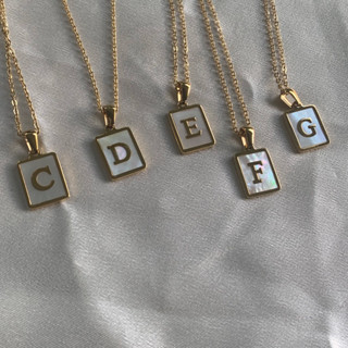 alphabet reg pendant necklace สร้อยคอจี้ตัวอักษร ไม่ลอกไม่ดำ