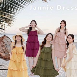 Jannie Dress 🌼  มินิเดรสสายเดี่ยวผูกโบว์ไหล่ ทรงปล่อย แต่งระบาย 4 ชั้น น่ารักม๊ากกกกกกก ใส่ได้ตั้งแต่สาวผอมยันสาวอวบ