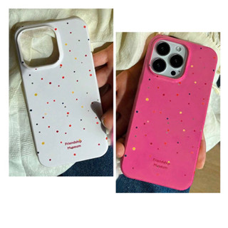 เคสไอโฟนชมพู/ขาวจุดสี i7-14promax (Case iphone) เคสมือถือ เคสน่ารัก เคสสีสันสดใส เคสลายจุด เคสเกาหลี เคสมินิมอล ฮิต