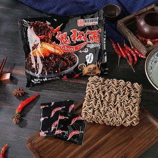 มาม่าเส้นดำGhost Pepper มาม่าผีบอก ซองใหญ่ รสเผ็ดที่สุดในโลก มาม่าแห้ง มาม่าเส้นดำ เส้นเหนียวนุ่มหนึบ 113กรัม