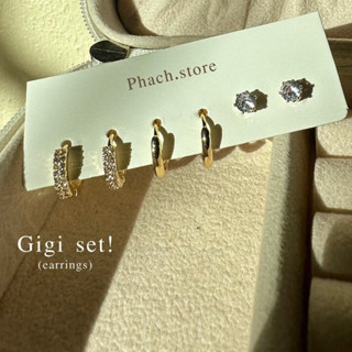 (พร้อมส่งจากไทย) Gigi set! (Earrings) ต่างหูเซ็ต 3 คู่ เป็นก้านเงินแท้ 925