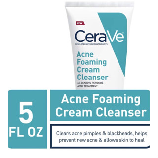 CERAVE ACNE FOAMING CREAM CLEANSER BENZOYL PEROXIDE ACNE TREATMENT 150 ml.