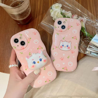 💕พร้อมส่ง💕iPhone 14 13 12 11 Pro Max เคส for เคสไอโฟน11สีชมพู  บางเบาพกพาง่าย การ์ตูน แมว Case