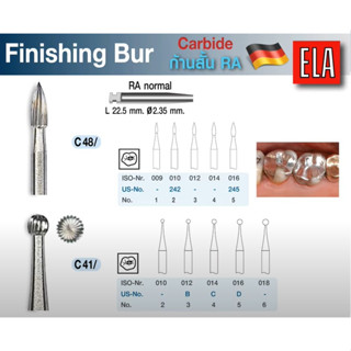 [ ยี่ห้อ ELA ] หัวกรอ Carbide Finishing Bur ก้านสั้น RAและFG