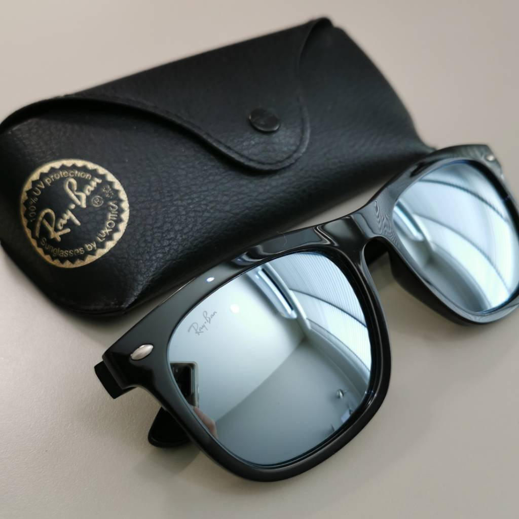 แว่นกันแดด Rayban มือสอง ของแท้ รุ่น RB4260D 601/30 BLACK Grey Flash / Size 57 MM.