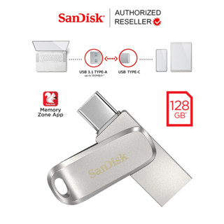 SanDisk Ultra® Dual Drive Luxe USB Type-C 128GB (SDDDC4-128G-G46)แฟลชไดรฟ์ ไดร์ฟOTG สำหรับโทรศัพท์ แทปเลท Tablet iPadPro