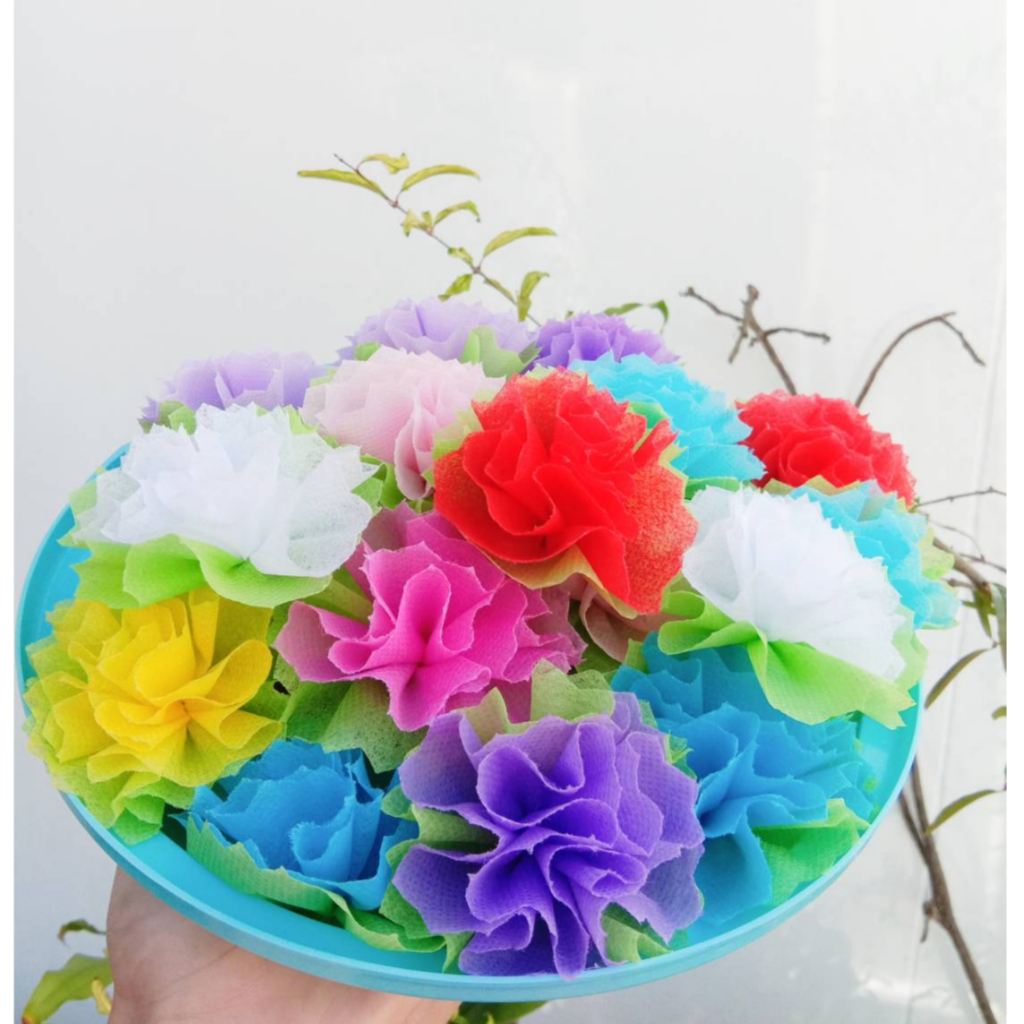 ชุดดอกคาเนชั่น 3ห่อ (300ใบ)+ยาง เหรียญโปรยทาน กระดาษสาห่อเหรียญ