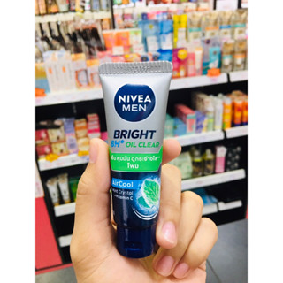 [ขนาดทดลอง]  Nivea นีเวีย เมน ไบรท์ ออยล์ เคลียร์ เฟช โฟม 15g. เหมาะสำหรับผิวมัน รูขุมขนกว้าง