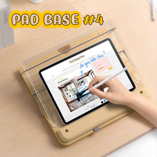 Pad Base รุ่น 4 แท่นวาง ipad ฐานใส โครงเหล็กปรับระดับได้ แผ่นไม้ตั้งโต๊ะ