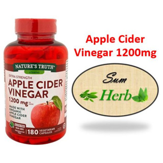 (พร้อมส่ง) Natures Truth Apple Cider Vinegar (Natural Apple) 1200 mg (per serving), 180 Vegetarian Capsules.