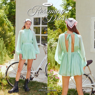 FLAT2112 FF0481 : ROSEMARY DRESS เดรสเปิดหลัง เดรสออกงาน เดรสแขนยาว