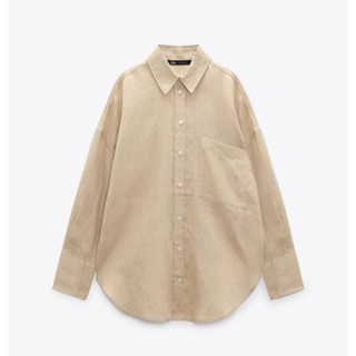 เสื้อเชิ้ตโอเวอร์ไซส์ผ้าลินิน (Zara) ใส่สบาย ใส่เย็น