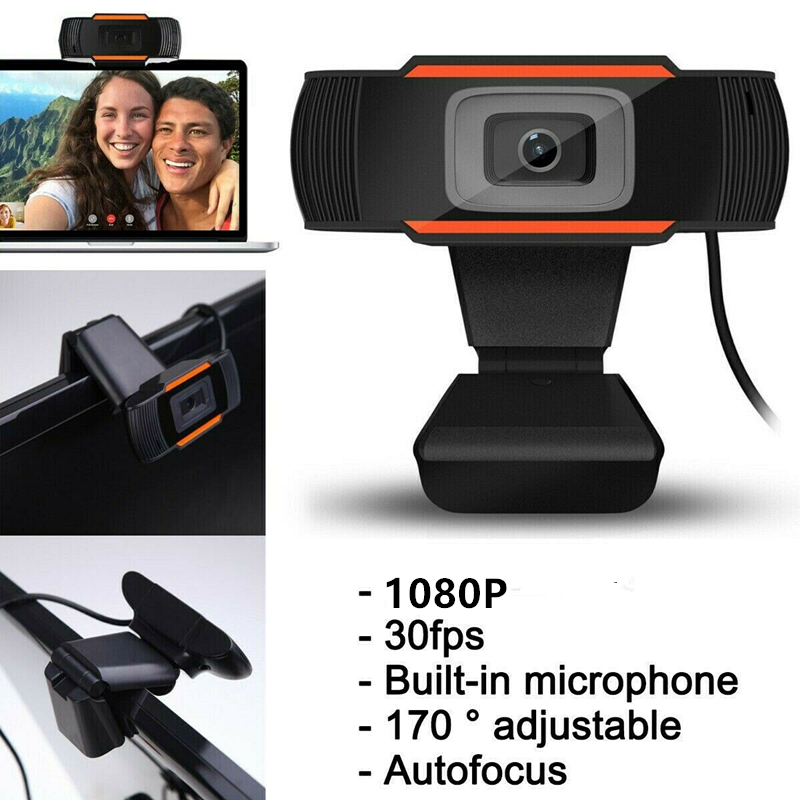 🔥🔥🔥จัดส่งได้ทันที 🔥🔥🔥กล้องเว็บแคม Webcam 1080P HD fixed focus กล้องคอมพิวเตอร์ พร้อม ไมโครโฟน สำหรับ