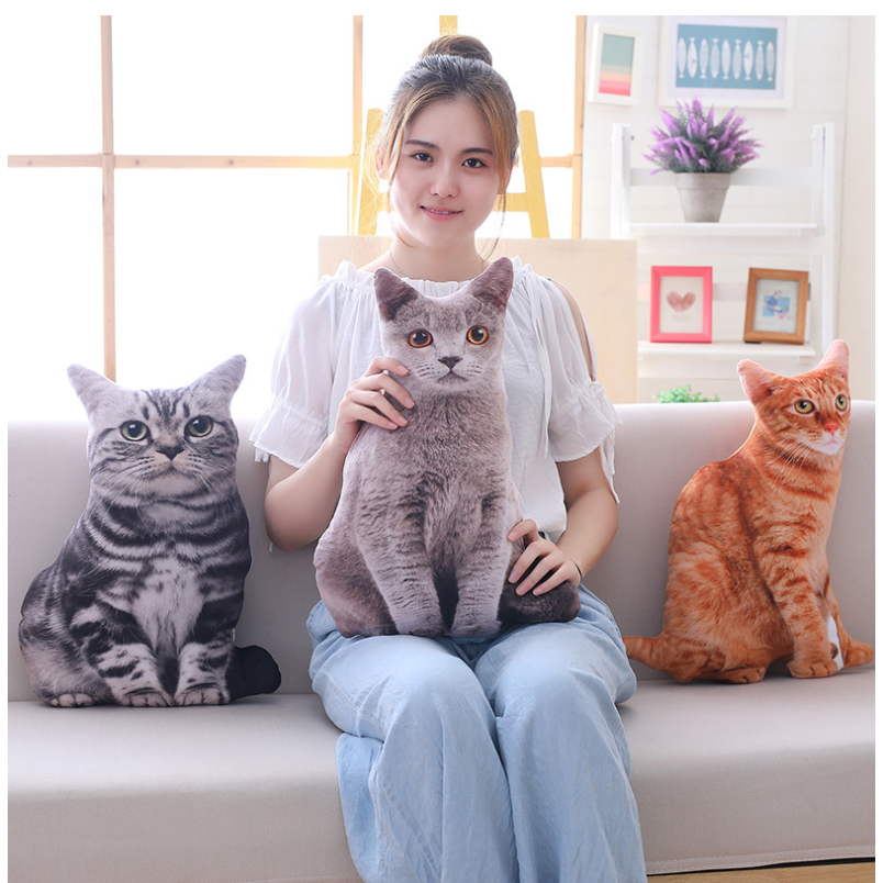 (🇹🇭พร้อมส่ง)ตุ๊กตาแมว ตุ๊กตาหมา หมอนรูปแมว/หมา3D เหมือนตัวจริงเลย 50cm พร้อมส่ง