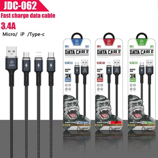 สายชาร์จ joceey JC-062 3.4Aสายข้อมูลแบบถัก ชาร์จเร็ว Fast Charging Cable Micro Type-C iP