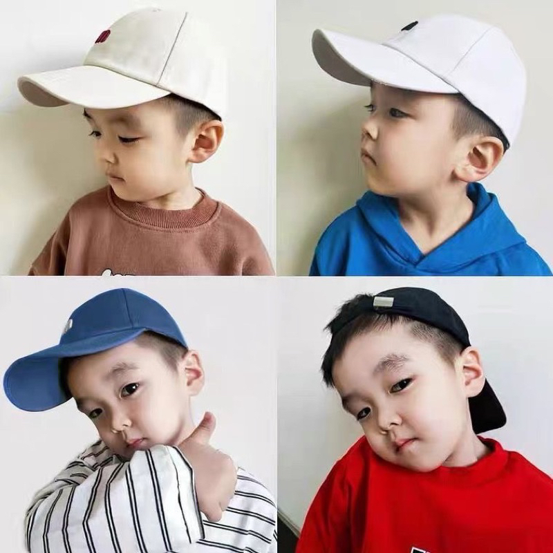 หมวกแก๊ปแบบใหม่รูปตัว M สีพื้น  ใส่ได้ทั้งหญิงและชาย ใส่คู่พ่อแม่ลูก รูปที่ 2