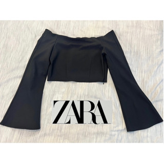 ZARA crop tops สีดำ ไซส์ s