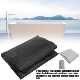 [คลังสินค้าใส] Just Kitchen Outdoor Waterproof Dustproof Square Shaped Hot Spring Bathtub Cover Protector 220x220x30cm Gray