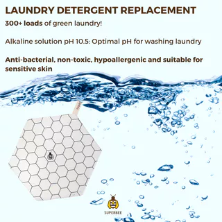 SuperBee ถุงซักผ้า ซักซ้ำได้ 300 ครั้ง Hexawash – Organic Laundry Detergent Substitute over 300