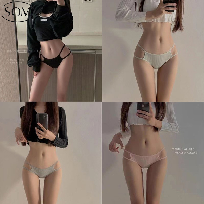 SOM UNDERWEAR กางเกงในผู้หญิง เอวต่ำ ผ้าฝ้าย ระบายอากาศ i15