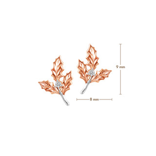 PRIMA ต่างหูเพชรรูปดอกฮอลลี่ (Holly) Petite Fleur Collection สี Rose Gold รหัสสินค้า 991E1394-01