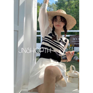 🧚‍♀️✨JNSHOPTH✨🧚‍♀️เสื้อคอปกลายทางแขนชีฟองJN260