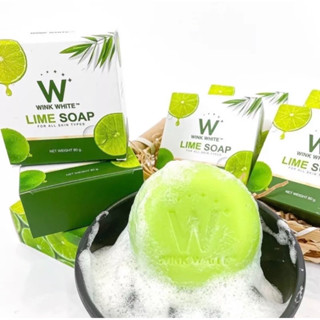 Wink White LIME Soap สบู่ มะนาว ผิวใส ช่วยให้ผิวขาว สุขภาพดี