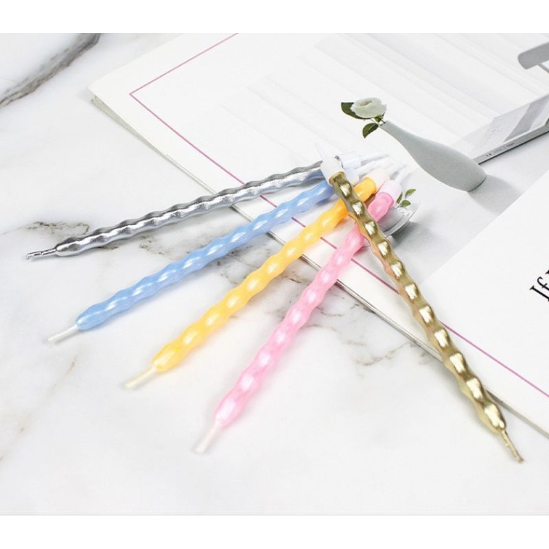เทียนวันเกิดสีมุกเมทัลลิค LM06 (1ชิ้น/กล่อง)พร้อมส่ง