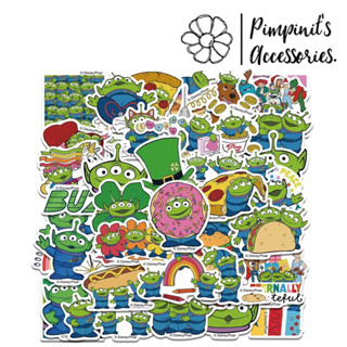 ʕ •ᴥ•ʔ ✿ พร้อมส่ง : สติ๊กเกอร์กันน้ำลายกรีนแมน เอเลี่ยนสามตา | Greenman ( Alien ) - Toy Story Waterfproof Sticker Set.