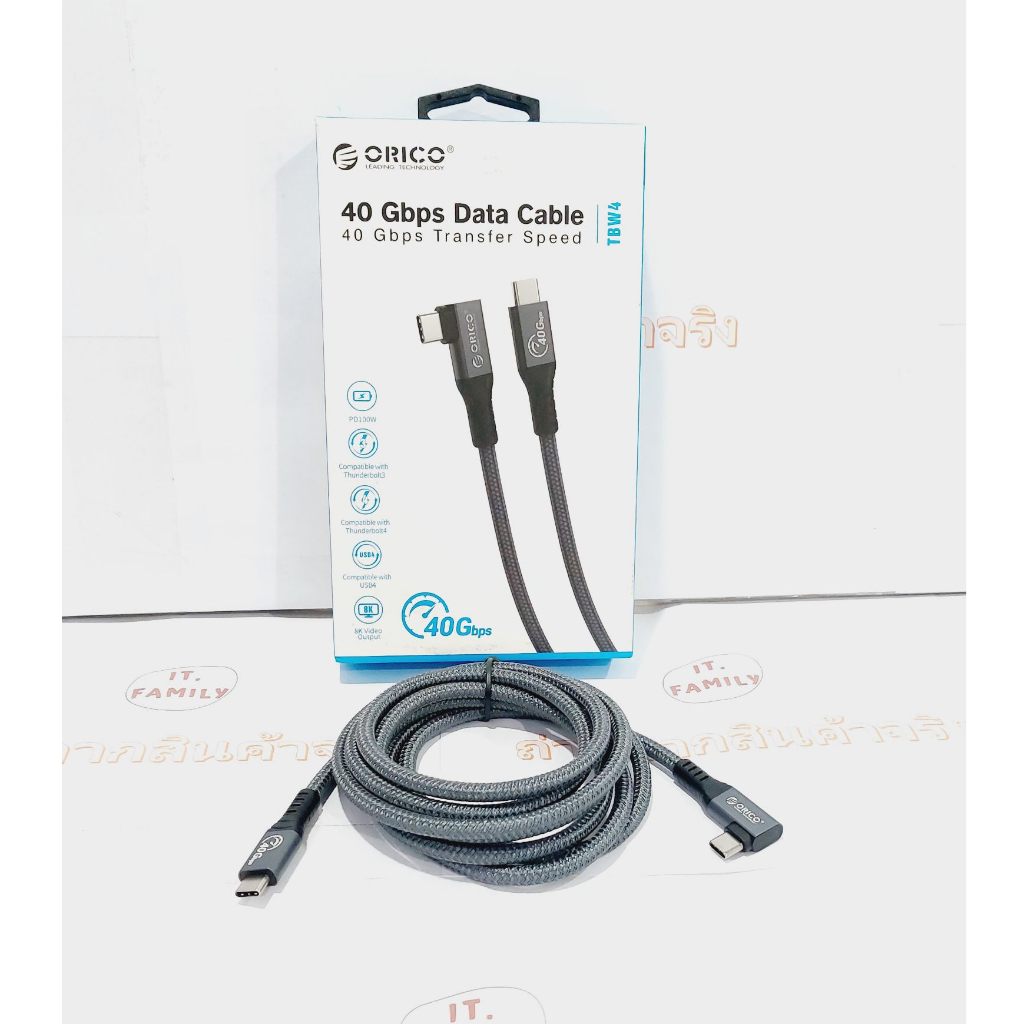 สายเคเบิล Thunderbolt 4 8K/60Hz 40Gbps PD 100W (TBW-4-20-GY-BP) ORICO (ออกใบกำกับภาษีได้)