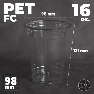 แก้วพลาสติก FPC PET FC - 16oz. พร้อมฝา [500ชุด] Ø98