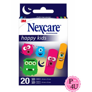 3M NEXCARE Bandages Happy Kids #Monsters (Assorted) ชนิดเยื่อกระดาษ ลายมอนสเตอร์ คละไซส์ #10706