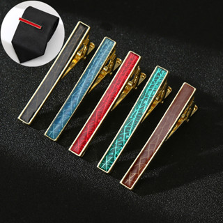 คลิปหนีบเนคไท โลหะ สไตล์วินเทจ สําหรับผู้ชาย Tie Clip for Men Metal Copper Simple Bar Clasp Practical Necktie Accessorie