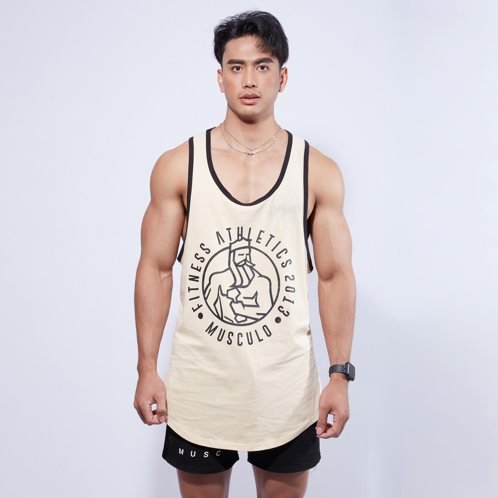 Musculo เสื้อกล้ามสตริงเจอร์ ทรงหลวม รุ่น 10 years logo