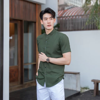 16 สี 🔥พร้อมส่ง🔥 เสื้อเชิ้ตคอจีนแขนสั้น S-XXL เสื้อเชิ้ตผู้ชาย เสื้อผ้าผู้ชาย men clothing