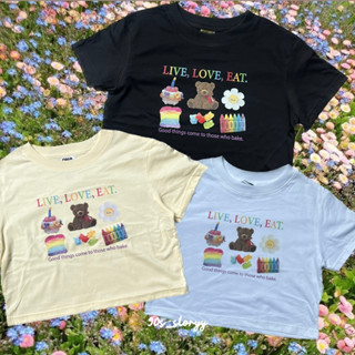 เสื้อครอป Baby crop [ Live, Love, Eat🌈]