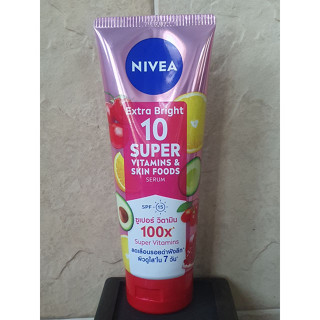 180 มล. NIVEA Extra Bright 10 Super Vitamins &amp; Skin Foods Serum นีเวียเซรั่ม 10ซูเปอร์วิตามิน 1 ขวด