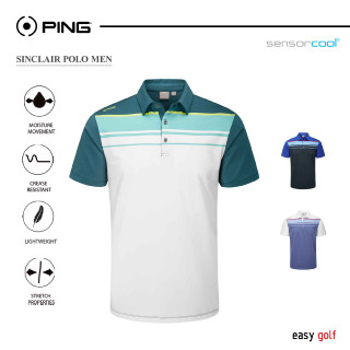 PING SINCLAIR  POLO PING MENS POLO เสื้อกอล์ฟผู้ชาย  เสื้อกีฬากอล์ฟผู้ชาย  เสื้อกีฬาผู้ชาย