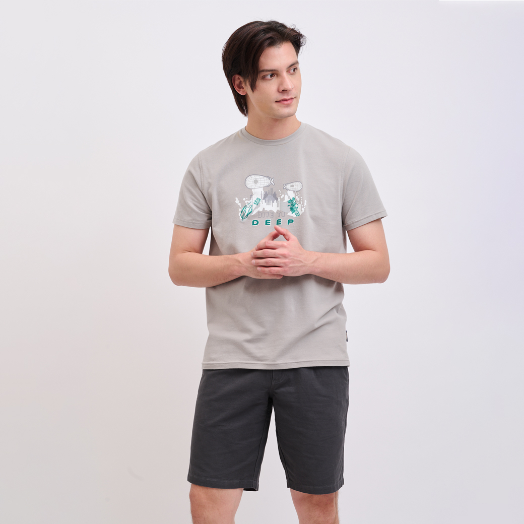 Khaki Bros. – คาคิบรอส – Round neck t-shirt – เสื้อยืดคอกลม – KM23K019