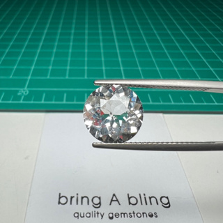 พลอยโทแพส (white topaz) ขนาด 11x6.5 มม 5.55 ct พลอยธรรมชาติ สีขาวใส เหลี่ยมสวยไฟเต็ม สะอาด พลอยธรรมชาติ