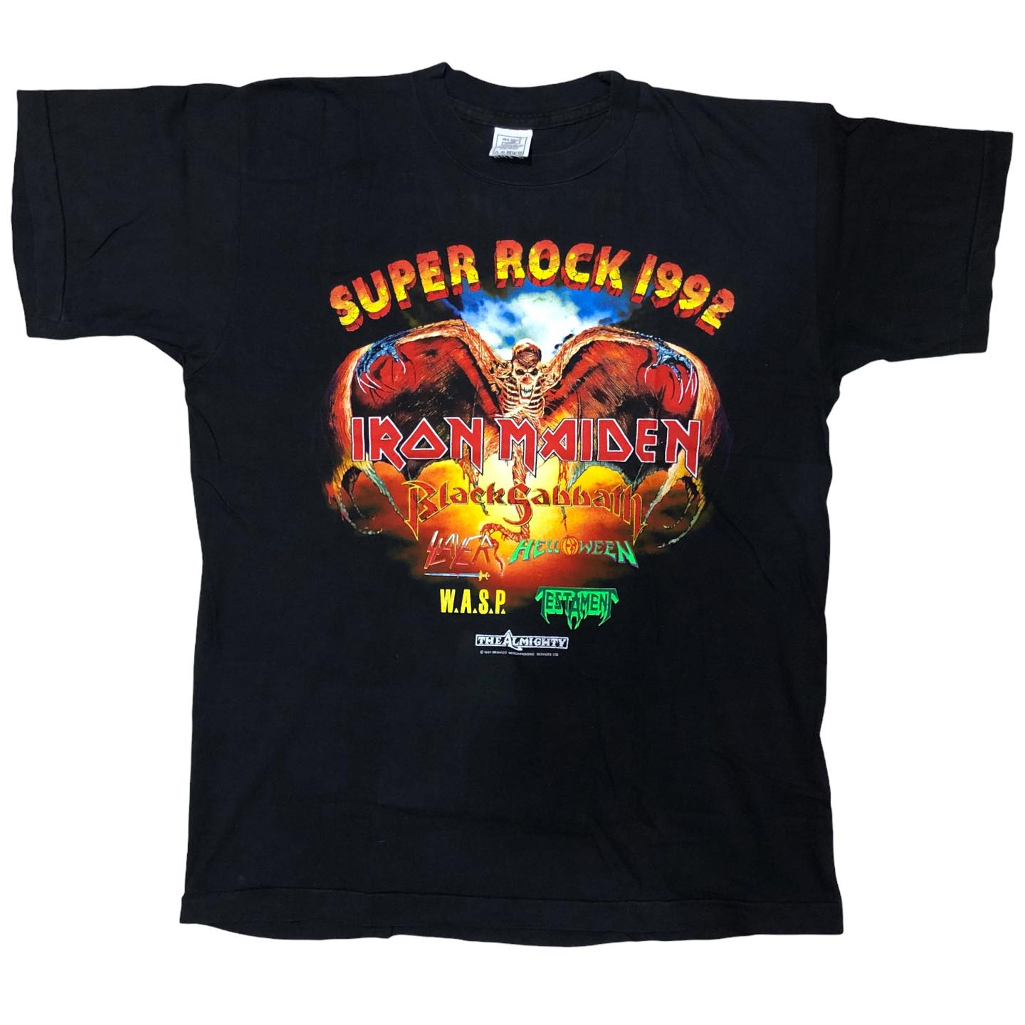 [จัดส่งฟรี!!!] เสื้อวงดนตรี Iron Maiden Super Rock Tour ปี 1992 Size L สินค้าลิขสิทธิ์แท้ 100%