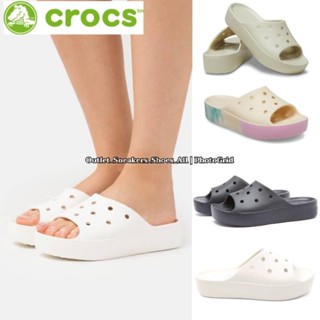 รองเท้าแตะผู้หญิง Crocs Classic Platform Slide Bone ส่งฟรี