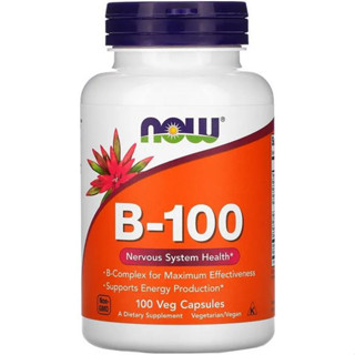 (ส่งออกภายในวัน(สั่งก่อนบ่าย3)) NOW Foods, B-100, 100 Veg Capsules.