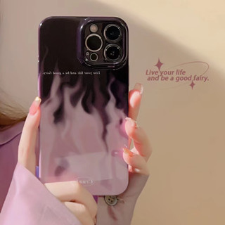 💕พร้อมส่ง💕iPhone 14 13 12 11 Pro Max เคส for เคสไอโฟน11 ความรู้สึกขั้นสูง บางเบาพกพาง่าย แฟชั่น เรียบง่าย เปลวไฟ Case