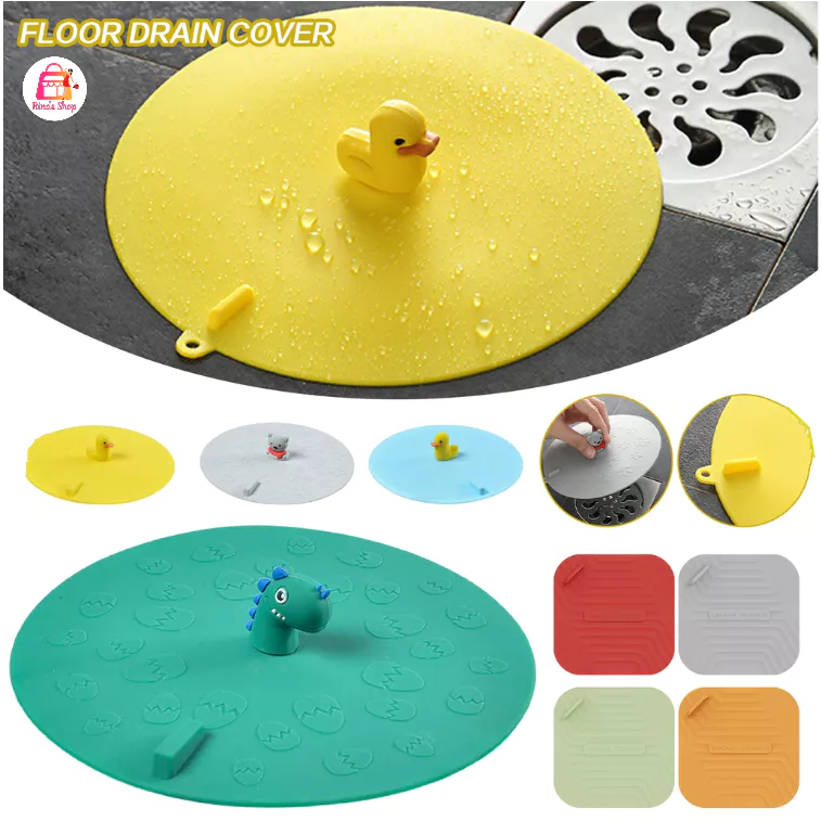 แผ่นซิลิโคนปิดท่อระบายน้ำ ดับกลิ่น ลายการ์ตูน อุปกรณ์เสริม สําหรับอ่างล้างจาน อ่างอาบน้ำ